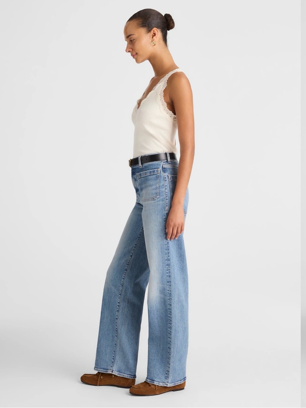 Like New-Madewell Emmett Wide-Leg Full Length Patch Pocket -Size 30 - Atlin Wash - Picture 3 of 10